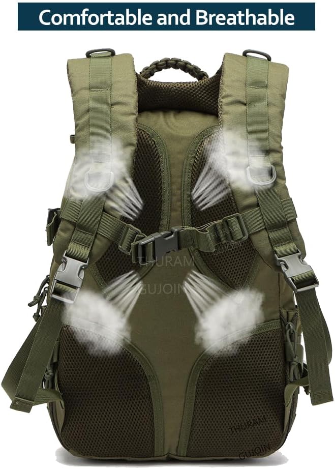 38L Nylon Waterproof Trekking Fishing Hunting Bag Backpack Outdoor Military Rucksacks Tactical Sports Camping Hiking (Green)