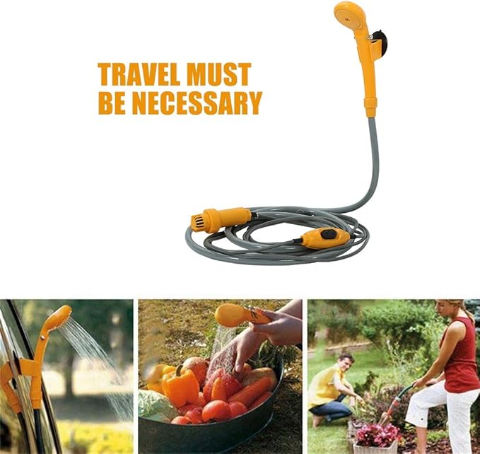 Portable Camping Shower 12V Electric Portable Camping Shower Shower Bag with Removable Hose Suitable for Camping Boating Fishing Pet Cleaning