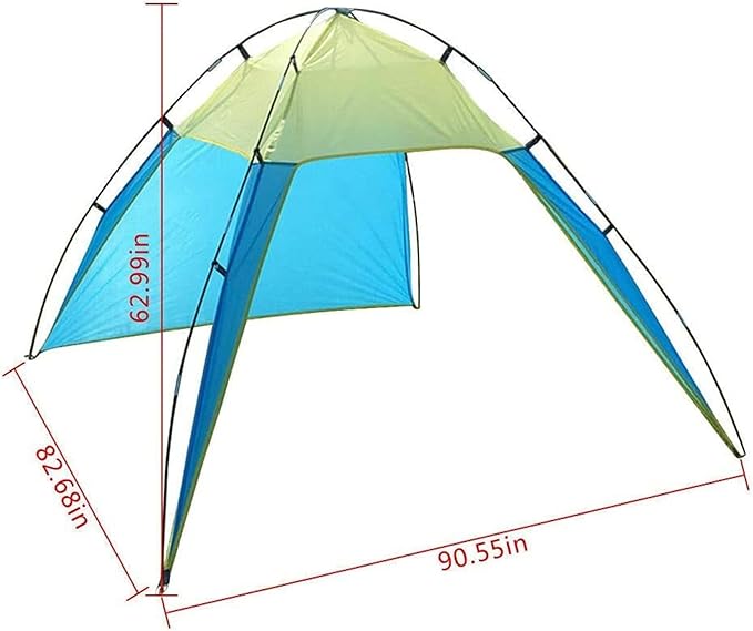Assembled Beach Tent Portable Triangle Sun Shade Shelter Camping Canopy Open Beach Awning for Backpacking Hiking &amp Outdoor