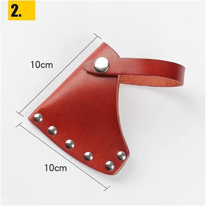 Hatchet Sheath Hunting Ax Cover Hatchet Blade Head Sheath Belt Holster PU Genuine Leather(Color02)
