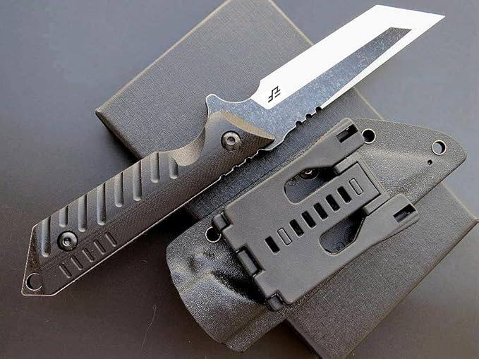 Eafengrow EF105 Fixed Blade knfe 440C Stainless Steel Blade G10 Handle Heavy Duty Fixed Knifes EDC Tactical Knife for Outdoor Hiking Survival Camping with SheathBalck