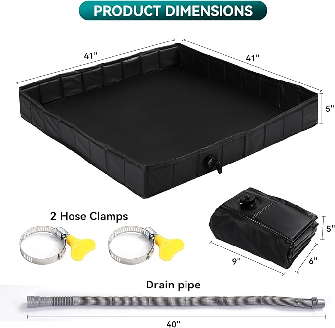 KRUI Camping Shower Base Foldable Shower Tent Awning Base with Drain Hose to Keep Feet Clean Portable Shower Pan for Indoor and Outdoor