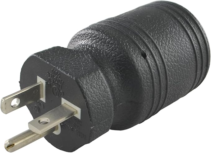Conntek 30114 Locking Adapter 20 Amp 125 Volt Male Plug To 20 Amp Locking Female Connector NEMA 5-20P to NEMA L5-20R  Black