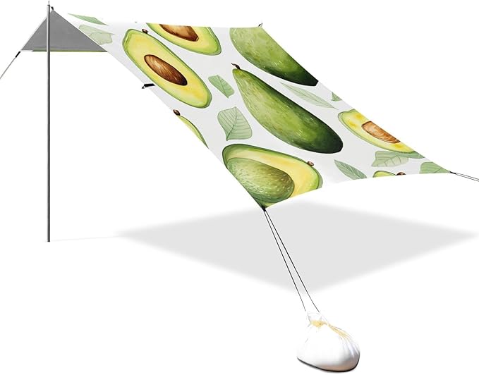 ALAZA Avocado Print Beach Tent Sun Shelter Portable Canopy Sunshade for Outdoor Camping Picnics Backyard Fun 10x9 ft