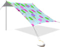 xigua Ice Sucker Beach Tent Sun Shelter with Carrying Bag - Silver Coated Oxford Fabric Beach Canopy for Beach Camping Fishing - Includes Windproof Ropes Sandbags &amp Stakes