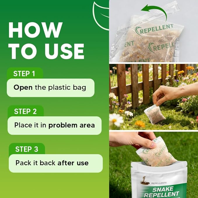 Snake Repellent for Yard Snake Deterrent Outdoor Snake Away Repellent for Garden/Lawn Backyard Snake Repellent Covers 120 Sq Ft Lasts Up to 60 Days 8Packs