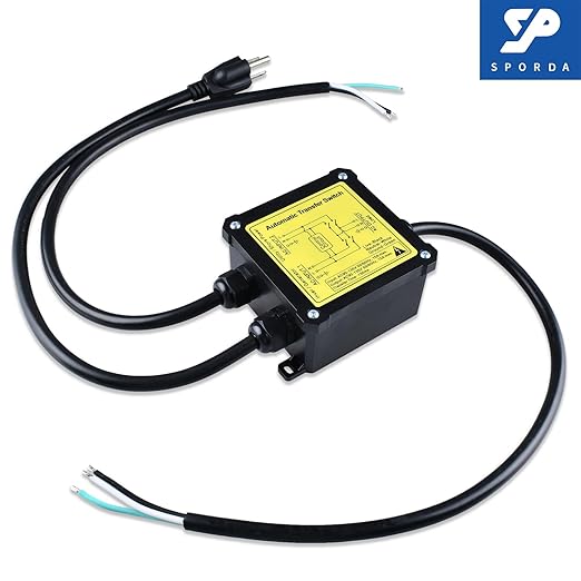 AC120V 15Amp Automatic Transfer Switch ATS Auto Transfer Switch with Core Wires and NEMA 5-15P