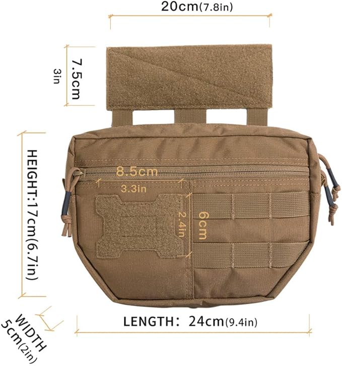 EXCELLENT ELITE SPANKER Tactical Drop Dump Pouch Molle Tool Pouch with Hook &amp Loop Carrying Kit Bag for Tactical Vest Chest Rig