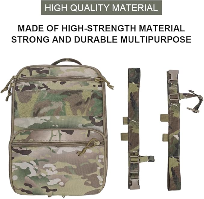 SINAIRSOFT Tactical Expandable Backpack Tactical Hydration Backpack Tactical MOLLE Flatpack D3 Carrier for Vest &amp Chest Rig (BK)