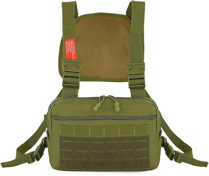 MiOYOOW Tactical Chest Rig Bag Waterproof Sports Utility Chest Pack Molle Running Chest Vest Bag for Running Hiking Cycling