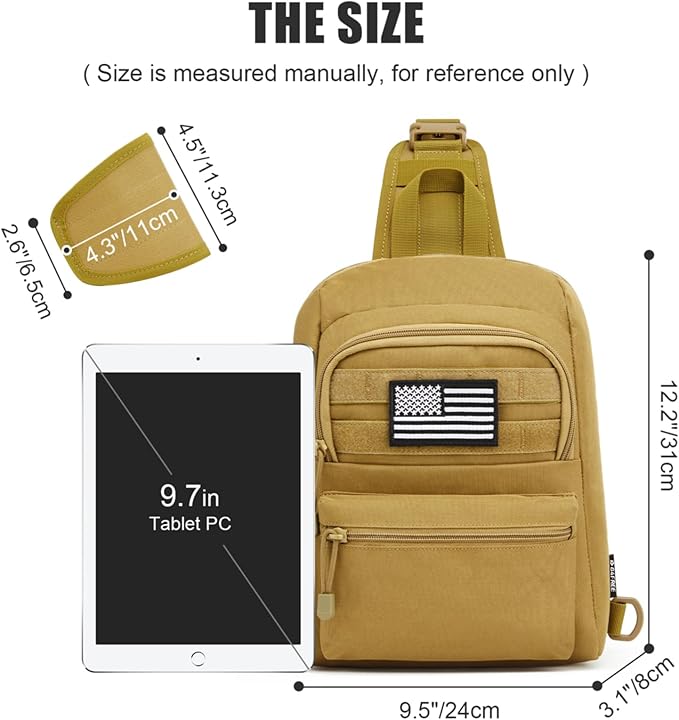 G4Free Tactical Sling Bag Backpack EDC Concealed Carry Bag Small Crossbody Shoulder Chest Pack