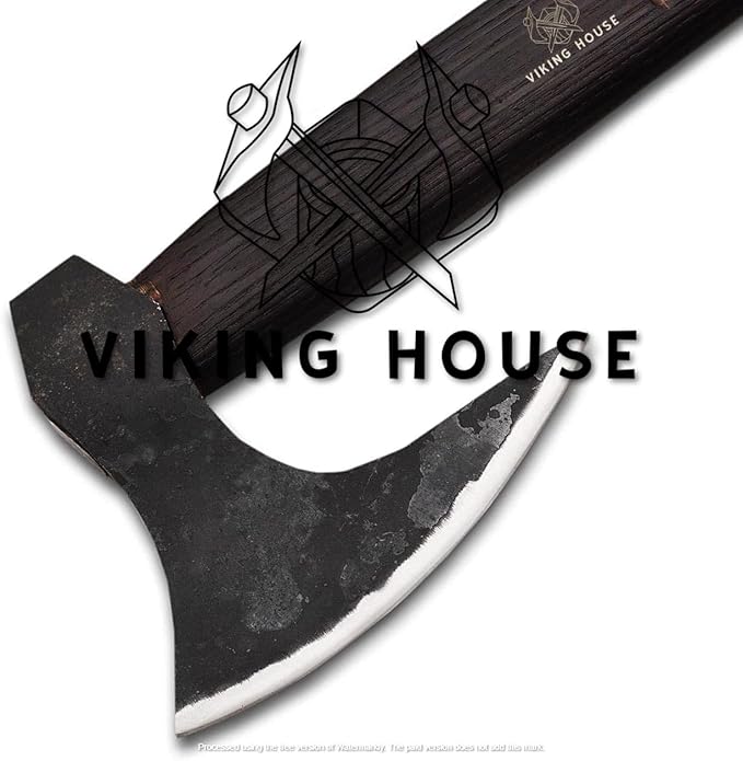I Two Handed Berserker Axe Hand Forged Steel Axe Style Viking AxeViking Bearded TacticalFunctional Axe History of Viking (TH001) (Ragnor Axe)