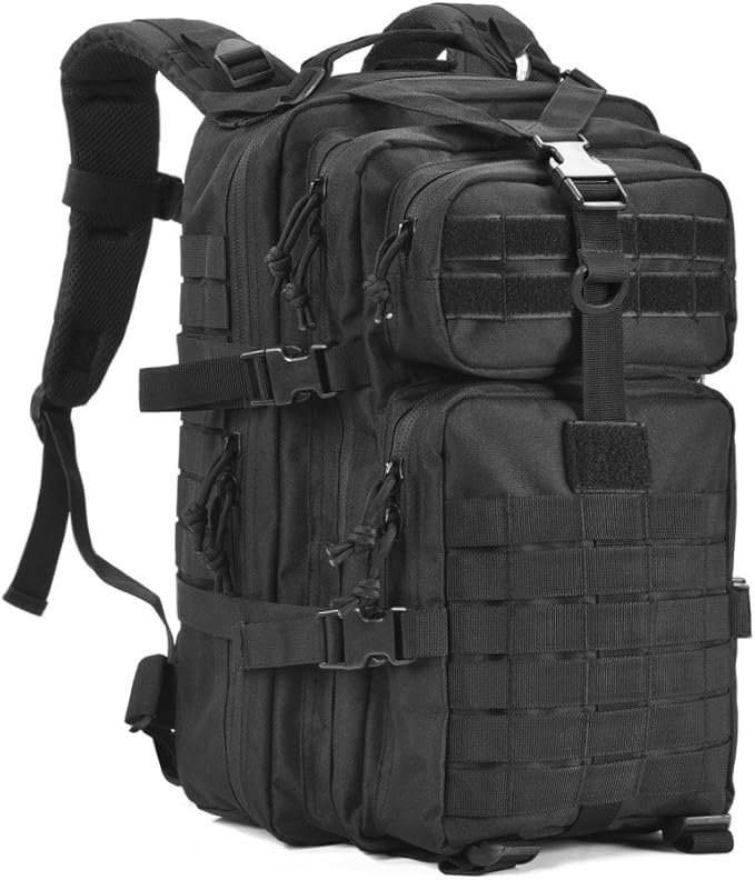 Military Tactical BackpackSmall Army Assault Pack Molle Bug Out Bag Backpacks Rucksack Daypack with Tactical US Flag Patch Black