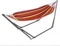 Double Hammock with Space Saving Steel Stand and Carrying Case Outdoor Patio Two Person Hammock Outside Garden Yard Outdoor Red