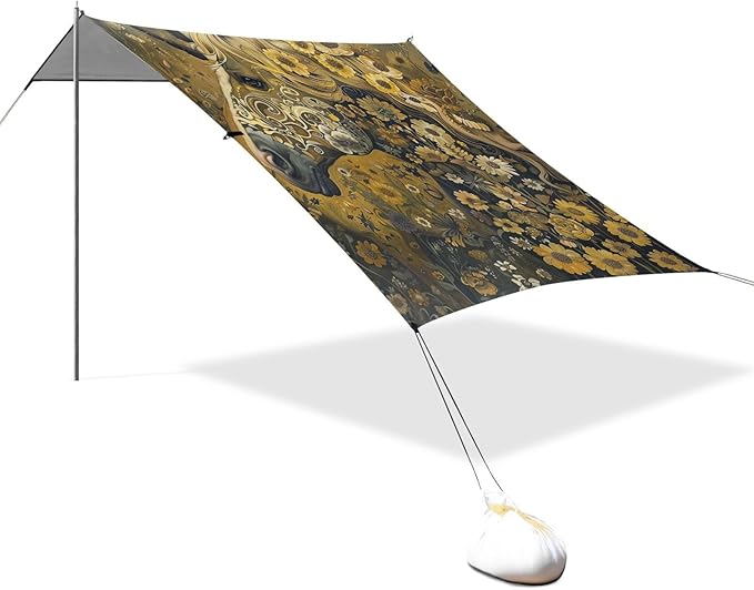 ALAZA Sunflower Horses Beach Tent Sun Shelter Portable Canopy Sunshade for Outdoor Camping Picnics Backyard Fun 10x9 ft
