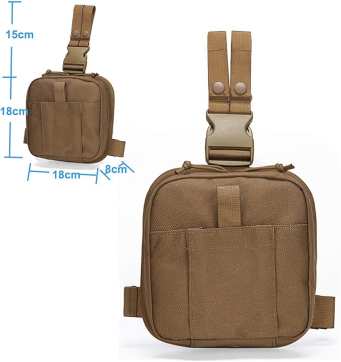 Outdoor Sports Airsoft Gear Molle Assault Combat Hiking Bag Accessory Camouflage Kit Pack Tactical Medical Pouch with Leg Strap - Tan