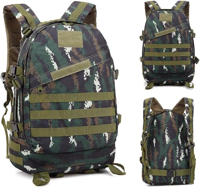 Tactical Backpack Military Molle Hiking 36-55L Camouflage outdoor sports bag black and green camouflage