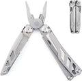 Multitool 19-in-1 Full-Size Lightweight EDC Nylon Bag Multi-Purpose Pliers Stainless Steel Camping Knives &amp Tools Gift Ideas for Men Gifts for Hunters Men who have Everything (Silver)