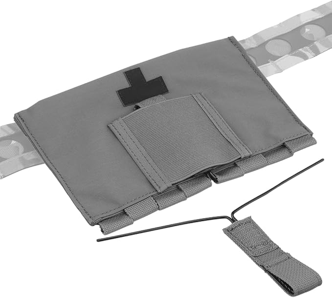Tactical First Aid Kit MOLLE IFAK Pouch Medical EMT BagCompact Quick Release Emergency Pack For Outdoor Sport Military Game Hunting Airsoft (Grey)