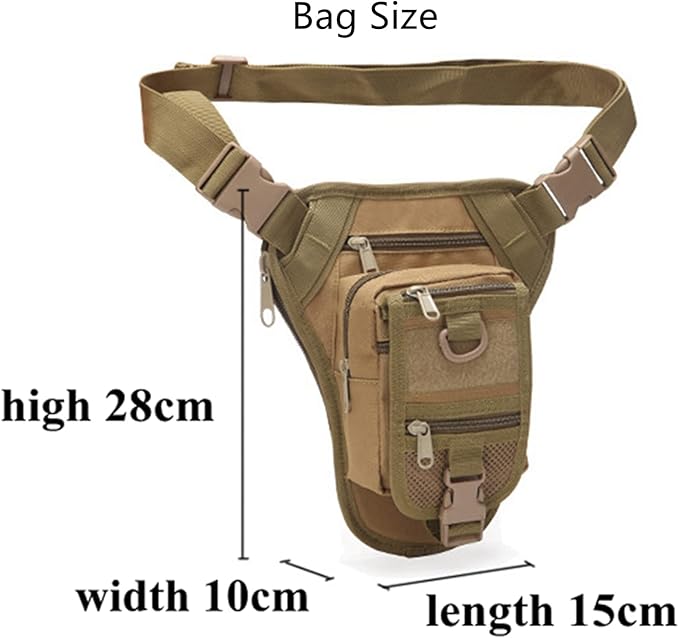 Tactical Bag Army Waist Leg Bag Adjustable Hiking Hunting Waist Packs Military Molle Drop Leg Bags Black L