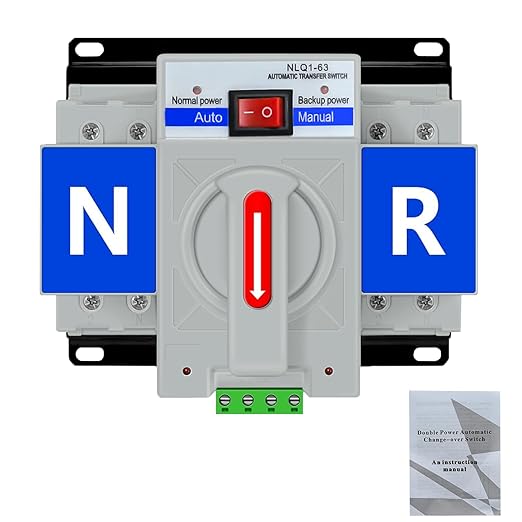 220V 2P 63A Dual Power Automatic Transfer Switch ATS Changeover Switch for Generator CE Certified