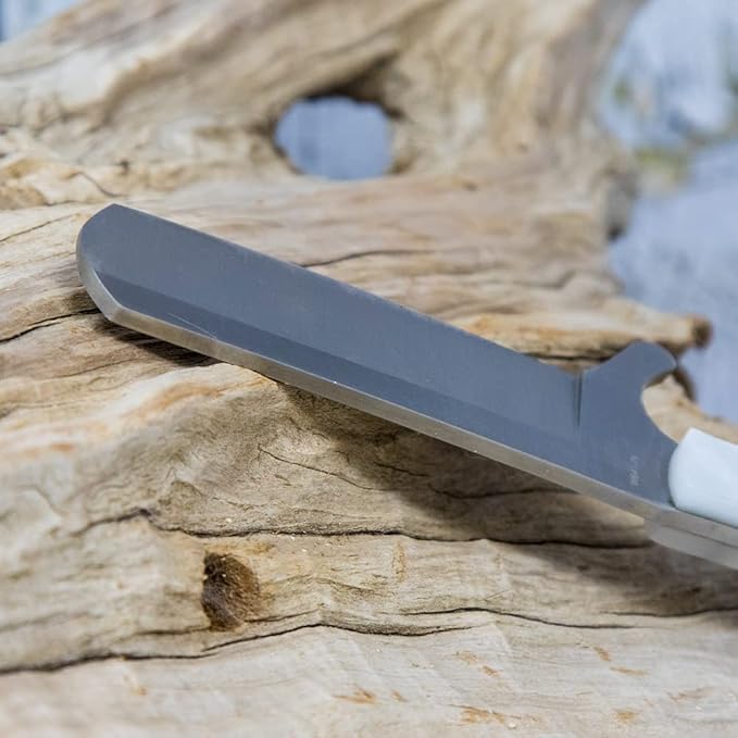 WHISKEY BENT HAT CO. Bullcutter 2 Fixed Blade Knife 440C Stainless Steel 3 Blade w/Leather Sheath (Pearl Snap)