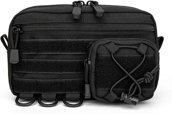 1000D Tactical Molle Horizontal Admin Pouch with Front Drawstring Pocket EMT Pouch Utility Orgaznier Bag