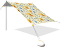 xigua Wildflowers Beach Tent Sun Shelter with Carrying Bag - Silver Coated Oxford Fabric Beach Canopy for Beach Camping Fishing - Includes Windproof Ropes Sandbags &amp Stakes