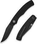 CIVIVI Clingman EDC Pocket Folding Knife with Titanium Reversible Clip 2.99 Nitro-V Blade G10 Handle Liner Lock Knife Gift for Men Women C23065-1 (Black)