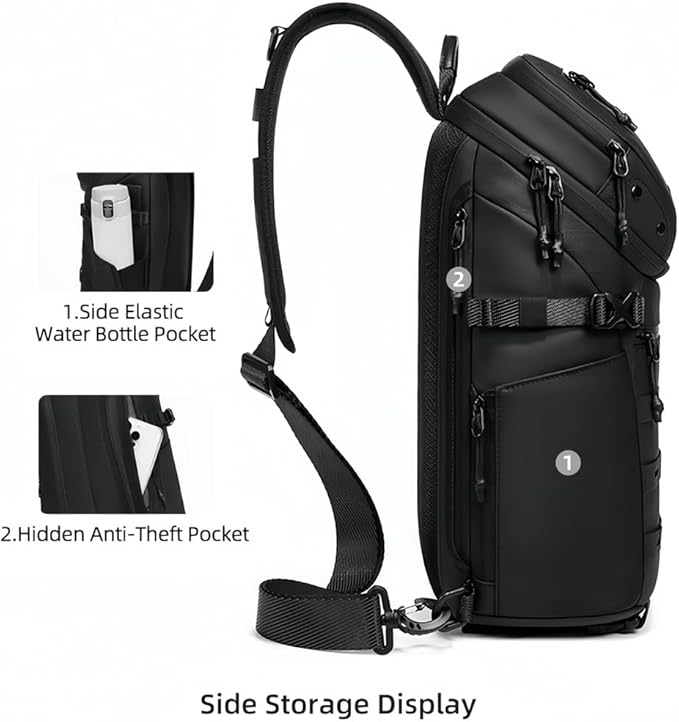 Waterproof Tactical Backpack Crossbody Bag Chest Bag With Anti-theft Pocket Oxford Waterproof Material. 1pcs (gray)