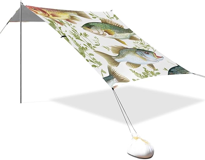 Dfgfhfgjhgh Stable Beach Tent UPF50+ Protection Lightweight Sun Shelter Includes Sand Shovel Sandbags Stability Poles for Camping Fishing Backyard Fun