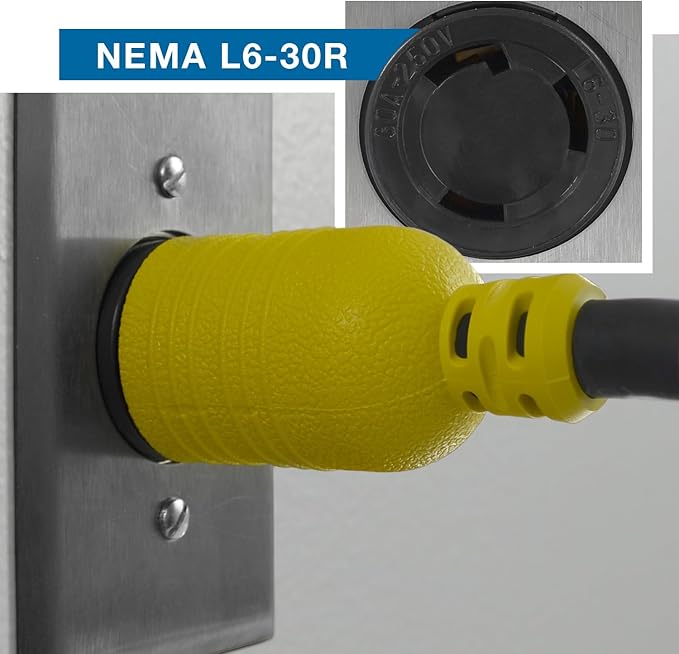 Conntek RUL630PR-050 50-Feet 10/3 30-Amp 250-volt L6-30 Anti-Weather Oils Acids and Chemicals Rubber Locking Extension Cord
