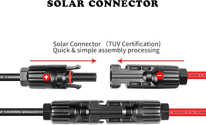 Ansoufien Solar Panel Connector to XT60 Connector Cable 10FT 10AWG Solar to XT60 Charge Extension Cable XT60 (Plug Female) Cable for RV Folding Solar Panel Portable Power Station Solar Generator