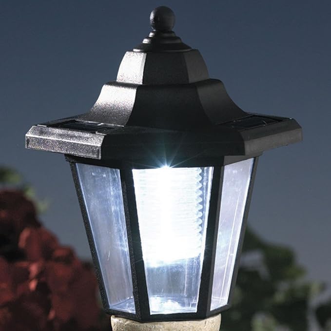 Bits and Pieces - Solar Dog Lantern-Solar Powered Garden Lantern - Resin Dog Sculpture with LED Light (Boston Terrier) - 13.5 Tall