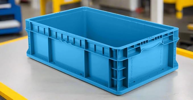 Hudson Exchange 24 x 15 x 7.5 (36 Pack) Straight Wall Handled Storage Container Tote Blue