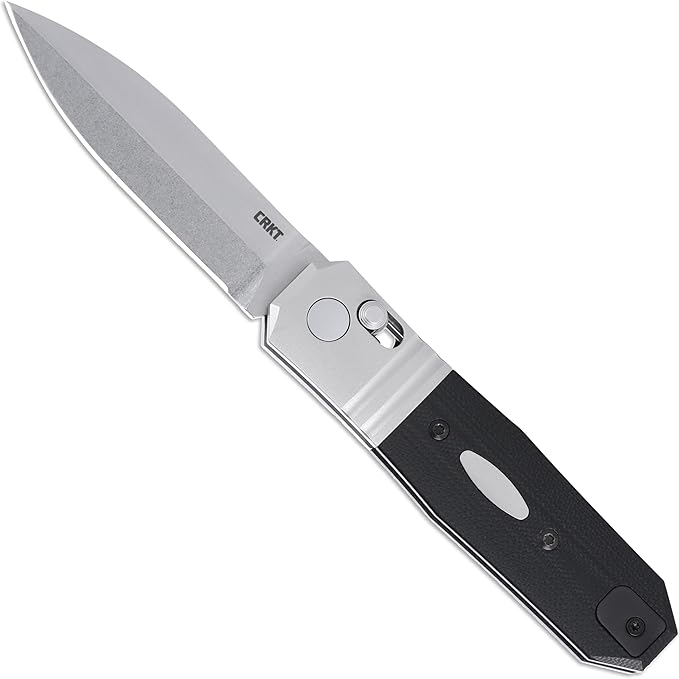 CRKT Redemption Compact Everyday Carry Folding Knife with Crossbar Lock: MagnaCut Plain Edge Blade G10 Stainless Steel Handle Reversible Pocket Clip K550KXP
