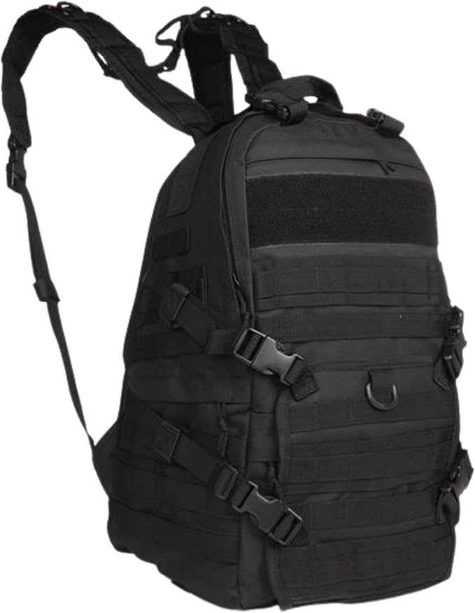 Tactical Backpack - Military Survival Patrol Bag - 40L Bug Out Bag - Molle webbing - for Camping Hunting Hiking Trekking &amp other Outdoor Adventures - Black