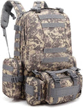55L Military Tactical Backpack for Men Army 3 Day Assault Pack Large Camping Detachable Rucksack Molle Bag (ACU)