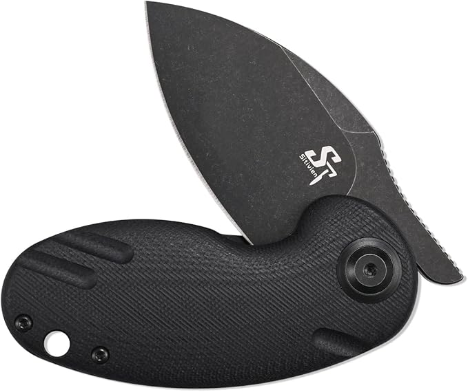 Sitivien ST153 Pocket Folding KnifeSandvik 14C28N Black Stonewashed Blade with G10 HandleChinese Zodiac Series EDC Tool Knifes Utility Knife for Camping Hunting Survival Hiking(Black) … …