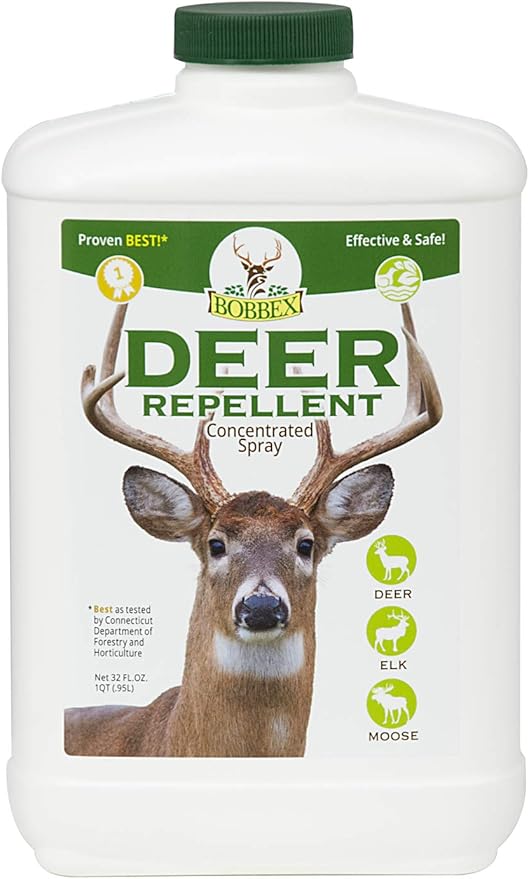 Concentrated Deer Repellent - Bobbex | Deer Elk and Moose Deterrent Concentrate (32 oz.) B550100 &amp Liquid Fence HG-70109 Animal Repellent 128 Oz Multicolor