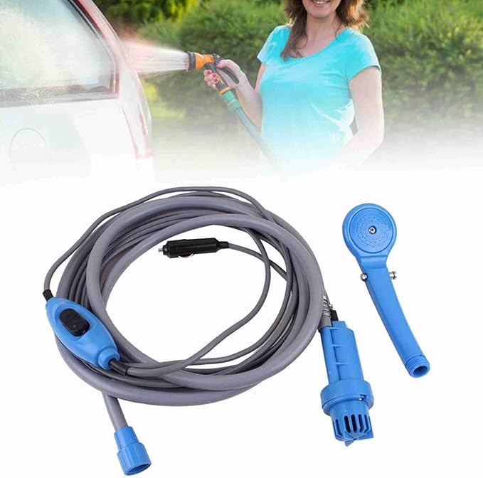 Gecheer Portable Outdoor Shower - Adjustable Water Flow Leakproof Design 2.5 L/min Ideal for Camping Hiking and More