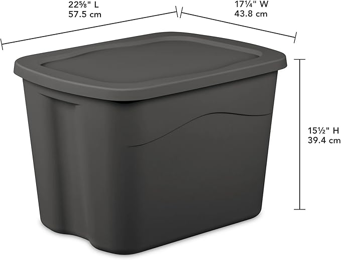8 Pack 18 Gallon Plastic Storage Bins &amp Totes Stackable with Snap-On Lids for Home Garage Closet Basement Organization Containers (Gray)