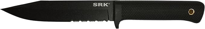 Cold Steel Exclusive SRK Fixed Blade Knife 6 Partially Serrated Clip Point SK-5 Black Blade Kray-Ex Handle Black
