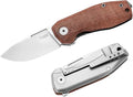 LionSTEEL NANO Titanium Frame Lock Folding Pocket Knife Magnacut Steel Blade Solid Handle Construction Drop Point Made in Italy (Natural Micarta)