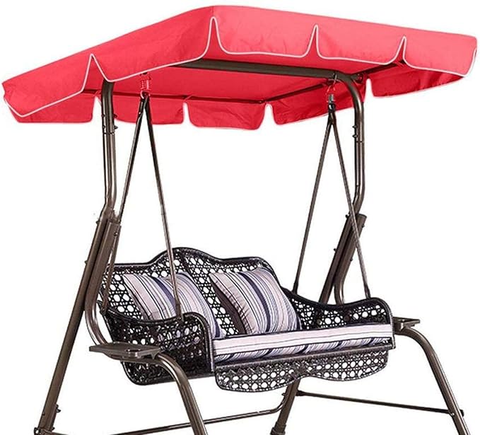 Outdoor Swing Chair Canopy Replacement Waterproof 210D Canopy for 2/3 Seater Swing Seat Sun Shade Top Cover for Garden Swing Chair Durable and UV Resistant