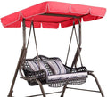 Outdoor Swing Chair Canopy Replacement Waterproof 210D Canopy for 2/3 Seater Swing Seat Sun Shade Top Cover for Garden Swing Chair Durable and UV Resistant