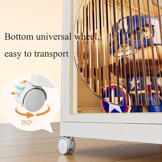 Collapsible Stackable Storage Bins with Door and LidFoldable Closet Plastic Containers for Blanket Storage Pillow Organizer Bedroom Living Room (Transparent14.96×9.76×9.251)