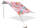Beach Canopy with Windproof Ropes &amp Sandbags Beach Tent Sun Shade Sun Shelter for Camping Trips Fishing Backyard Fun or Picnics Astronaut Cats