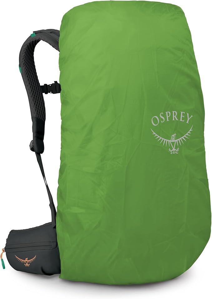 Osprey Kestrel LT 35L Men's Backpacking Backpack - Lightweight Hiking &amp Camping Bag with Waterproof Raincover Olive Tan