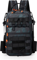 Fishing Backpack With Rod Holder Men's Shoulder Molle Bag Multifunctional Large Capacity for Hiking Travel Fishing(Green)